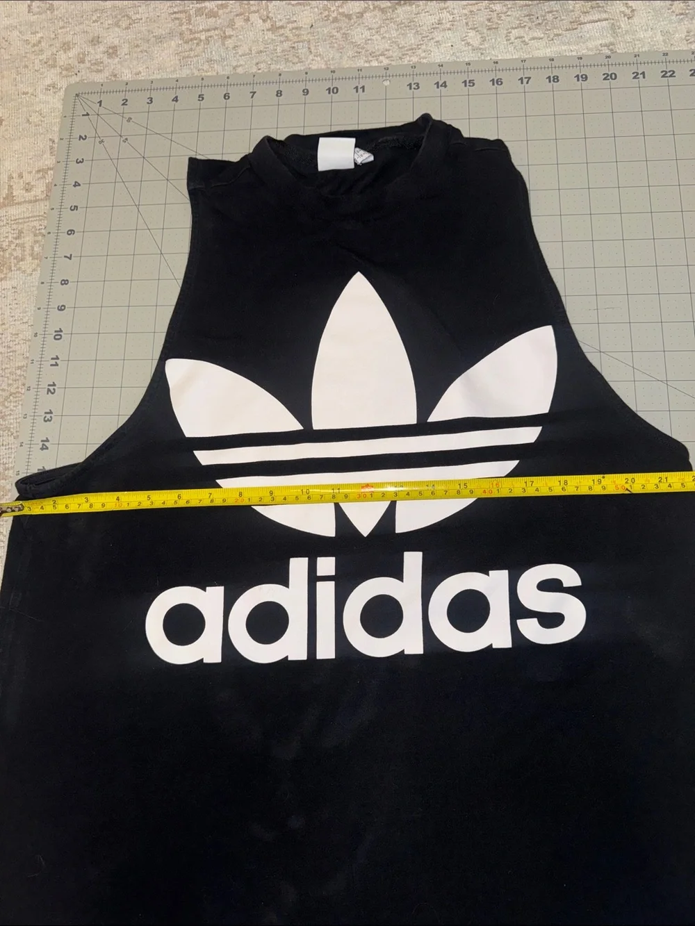 adidas Black Muscle Tee with White Trefoil Logo - Picture 4 of 4